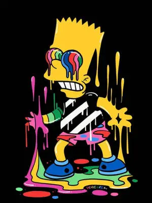 Cool Bart Simpson With Paint Abstract