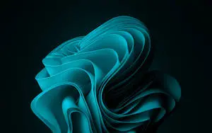 Cyan Folded Fabric Flower