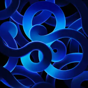 Deep Blue Swirls iPad Air 4