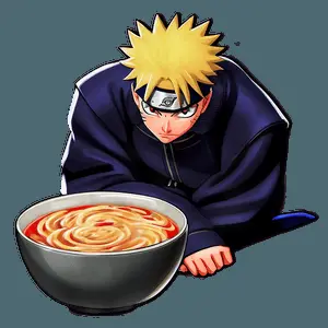 Digital Art Naruto Ramen PNG bsh96