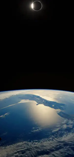 Earth And Moon Punch Hole 4K