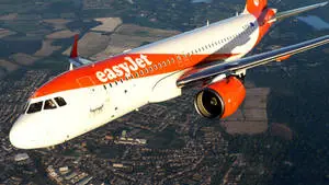Spectacular Aerial View of an Easyjet Flight Over a Vibrant City 