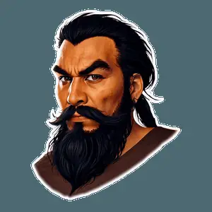 Fierce Blackbeard Portrait PNG 46