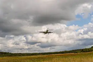 A breathtaking view of an airplane soaring through the sky