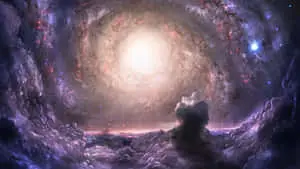 "A beautiful painted canvas of a mesmerizing starry night full of galaxies"