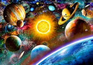 "A beautiful abstract painting in the style of a starry night sky"