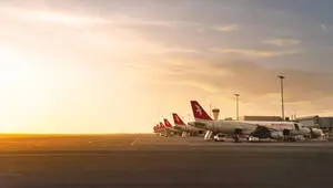 Golden Hour Parked White Airplane 4K