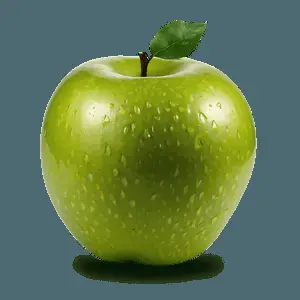 Green Apple with Bite Mark PNG 06132024