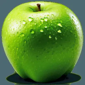 Green Apple with Bite Mark PNG 5