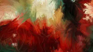 Green, Black, And Red Abstract Painting