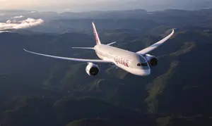 Grey And White Qatar Airplane 4K