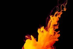 Hd Abstract Fire Shaped Yellow Smoke 