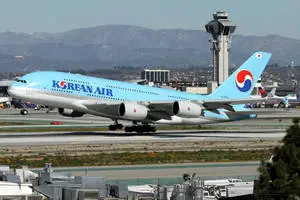 Korean Air A380-800 In Airport