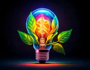 LED bulb with a leaf