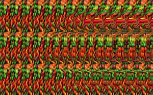 Abstract Glitch Pattern Magic Eye 3D Stereogram Picture a colorful abstract pattern of red, green and yellow