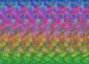 Woman Watercolor Magic Eye 3D Stereogram Picture 