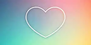 Minimal Outline Heart on Pastel Background with White to Black Gradient
