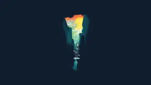 Minimalist Abstract Of A Man In City