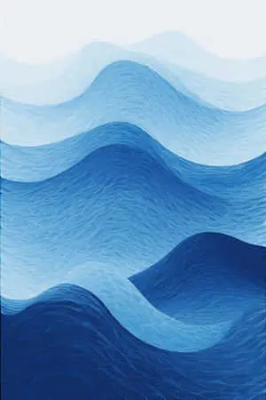 Minimalist Blue Ocean Waves Calming Summer 4K