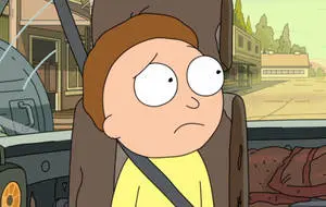 Morty Smith Sad On Passenger's Seat