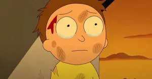 Morty Smith Teary Eyed Filled With Bruises