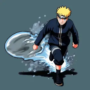 Naruto Running on Water PNG dtq35