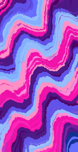 a pink and blue abstract pattern with wavy lines
