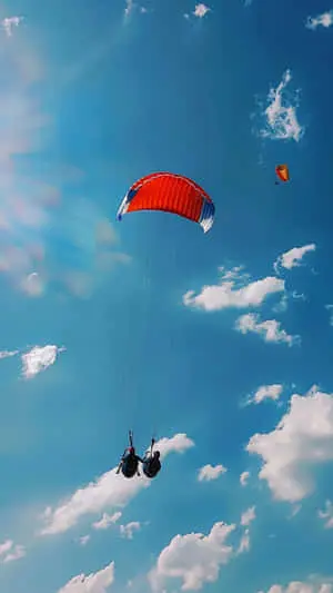 Parachute and blue sky
