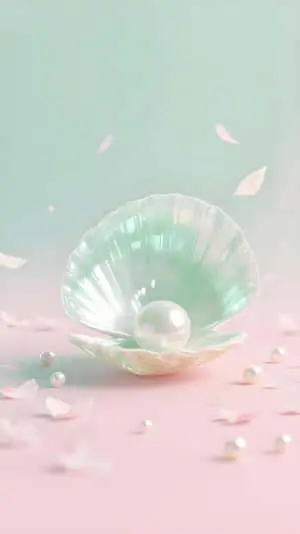 Pearl in shell wallpaper