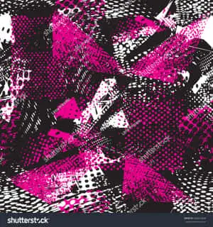 An abstract pattern of pink, black, and white colors.