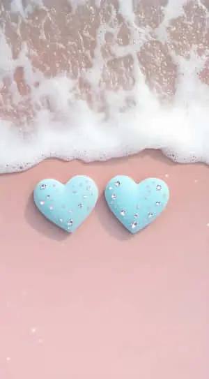 Pink & Blue Heart Diamonds: Fresh Romantic Wave Wallpaper