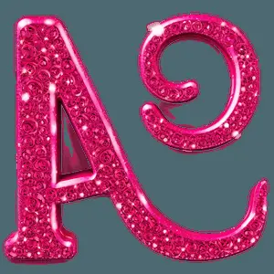 Pink Glitter Alphabet Letters PNG 06202024