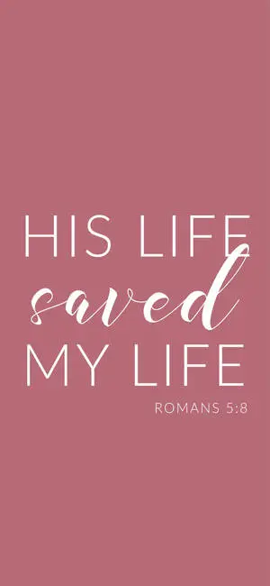 "A pink Bible verse from Romans serves as a reminder to trust God's plans."