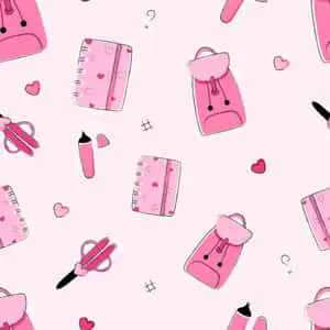 Pink School Supplies Pattern