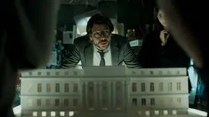 Professor Money Heist 4K Central Bank Scene
