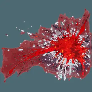 Red Abstract Art Splatter PNG uni15