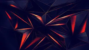 Red And Blue Platonic Solid Abstract