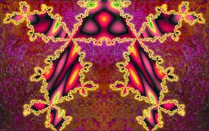 An abstract art work in an array of red hues