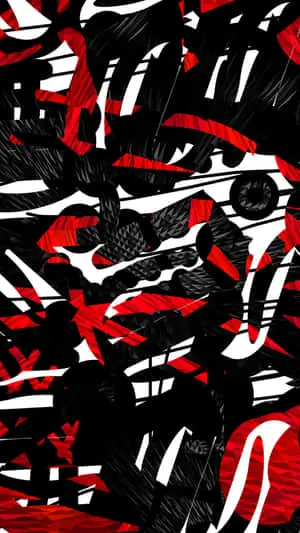 Abstract Design in Red, White, and Black
