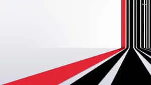 Vibrant red, white, and black abstract design