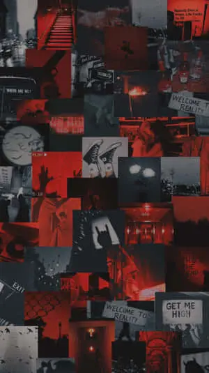Red, White, and Black Abstract Art