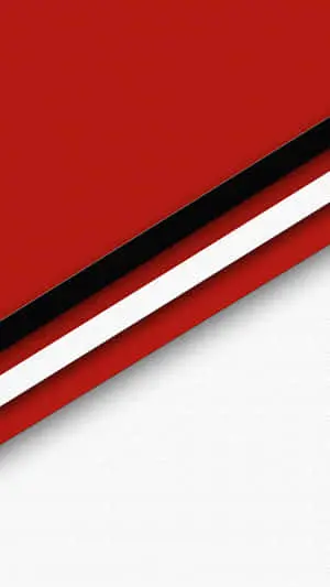 a red and white background with a black stripe
