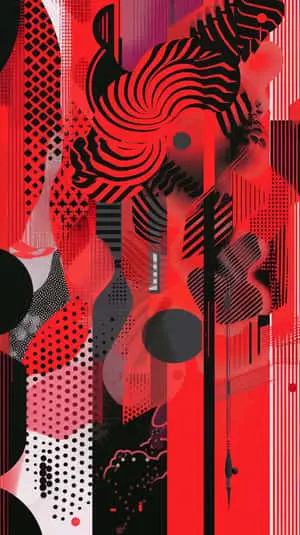 Red Y2 K Aesthetic Abstract Artwork