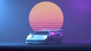 Retro 4K Car Sunset
