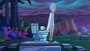 Rick Sanchez Sad Face And A Toilet Bowl