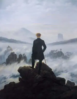 "The beauty of Romanticism captured in a lone boat resting below a stormy sky".