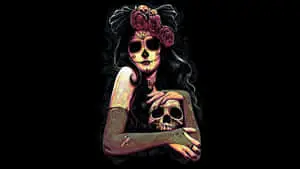 Dark Abstract Skulls Background