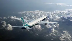 Soaring White And Green Airplane 4K