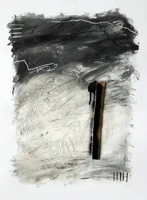  Caption: A Deep and Pretentious Abstract Art Painting 