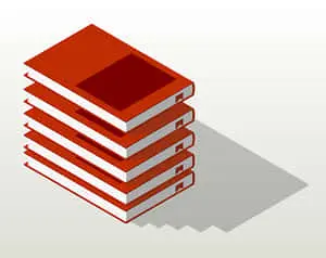 Stackof Red Books Isometric Illustration